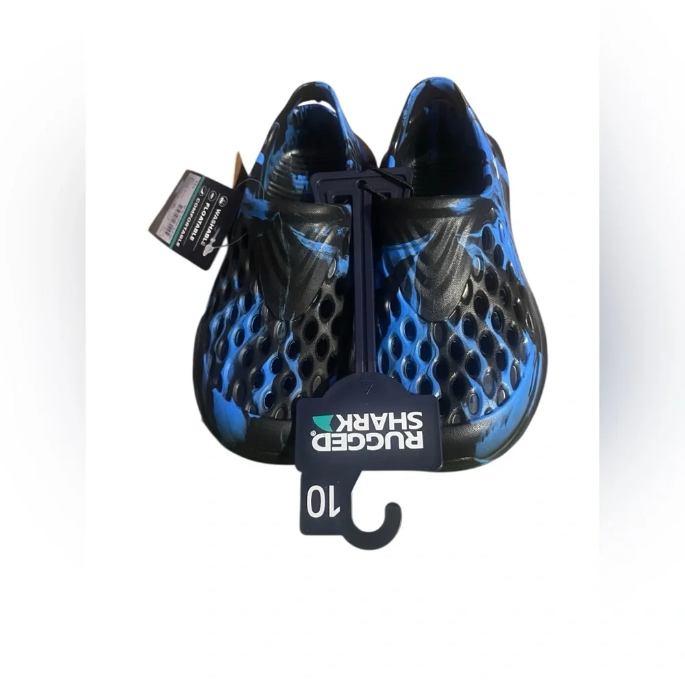 NWT‎ Rugged Shark Toddler Boys Water Shoes Slip-On Black Blue Koi Size 10
